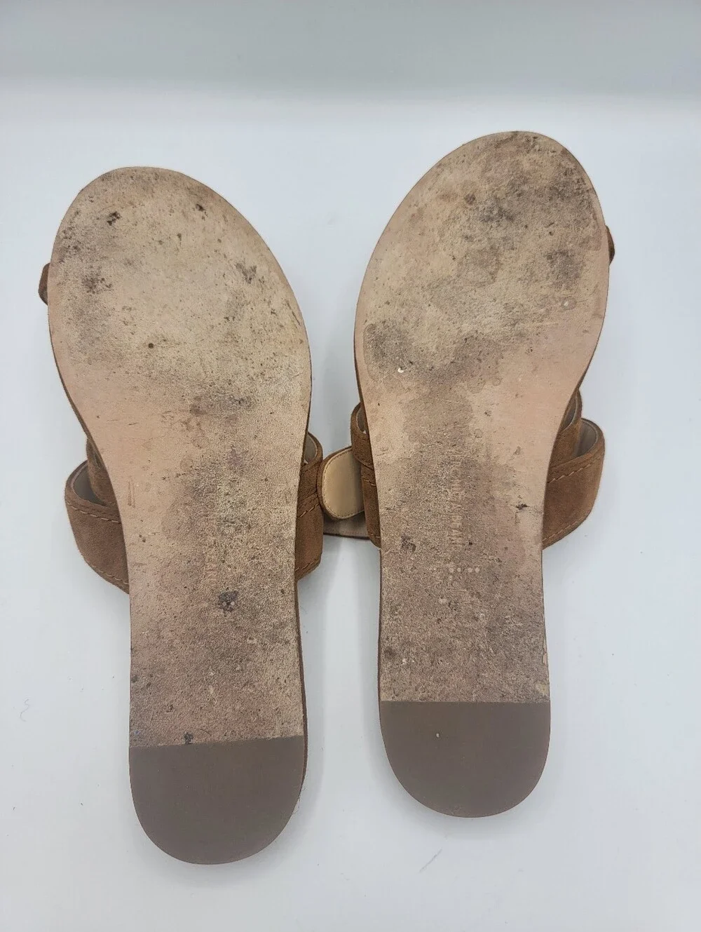 Veronica Beard Brown Suede Buckle Thong Sandals